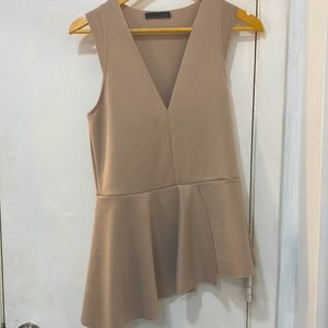 Zara W&B Collection Top - Nude or Beige - Size Medium